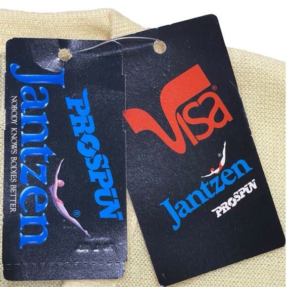 NWT Vintage Jantzen Yellow Sweater Size S Small V-Neck 90s 80s Pullover NEW USA - Picture 6 of 9